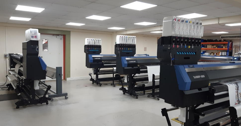 fleet of Mimaki Tx300P textile printers