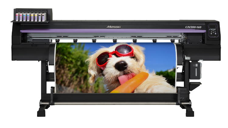 The JV300 is a versatile, high-performance printer delivering stunning photo-quality prints at class-leading speeds and its CJV300 printer/cutter counterpart gives additional cutting capabilities.