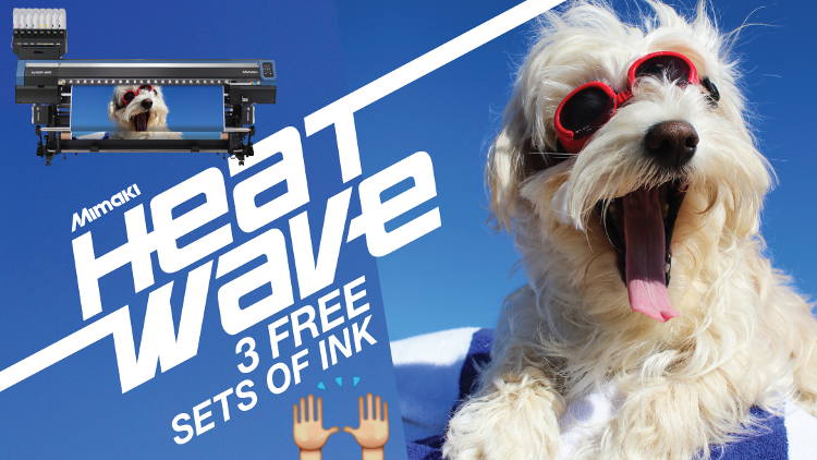 Mimaki’s UK & Irish distributor has announced a further offer as part of its summer Heatwave promotion, giving away 3 free sets of ink with the Tx300P-1800.