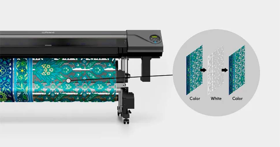 Roland DG TrueVIS MG Series UV printer/cutters now support One-Pass Multilayer printing.